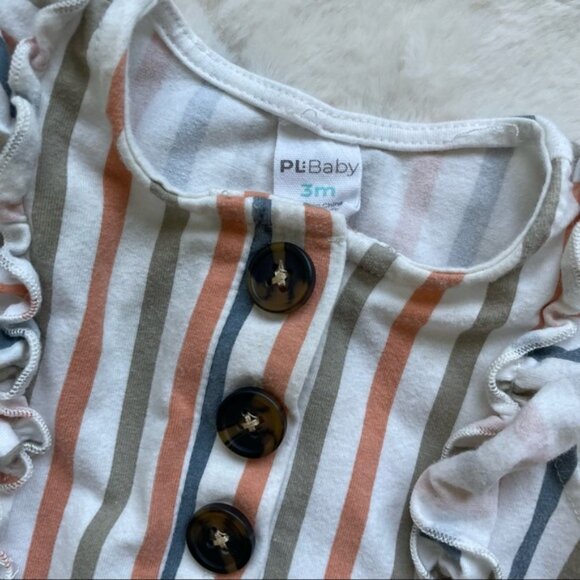 Petit Lem | Stripe Printed Romper And Headband Set | Size 3 Months - Picture 7 of 7